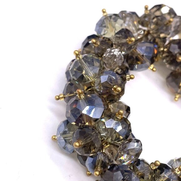 Kenneth Jay Lane Smokey Faceted Cluster Beaded Choker Necklace 18 Inches - Picture 8 of 8